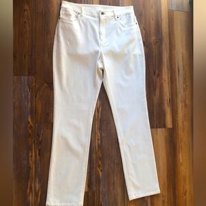 L.L. Bean Heritage Stone Off White 5 Pocket Pants Stretch Comfort